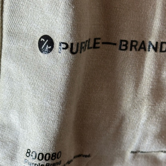 Purple Brand Jacket Mens Mediumm Beige Embossed Logo Denim Trucker Western NWT - Picture 14 of 16